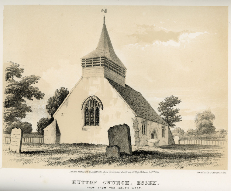 Hutton Church Suckling 1845 Copyright: Alfred Suckling Essex Antiquities 1845