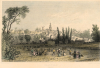 Halstead Engraving View of town 1830s 