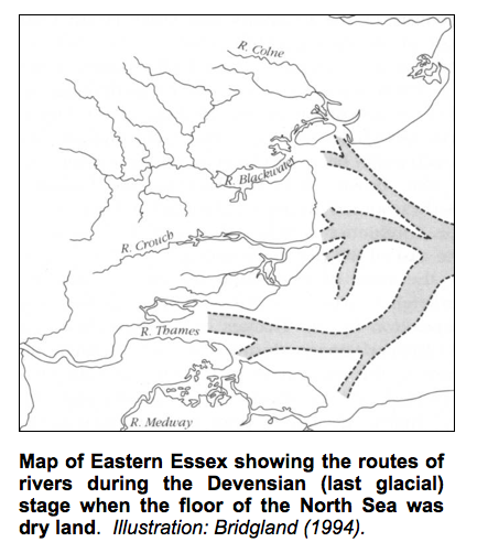 Routes of rivers during the last glacial stage Copyright: Gerald Lucy