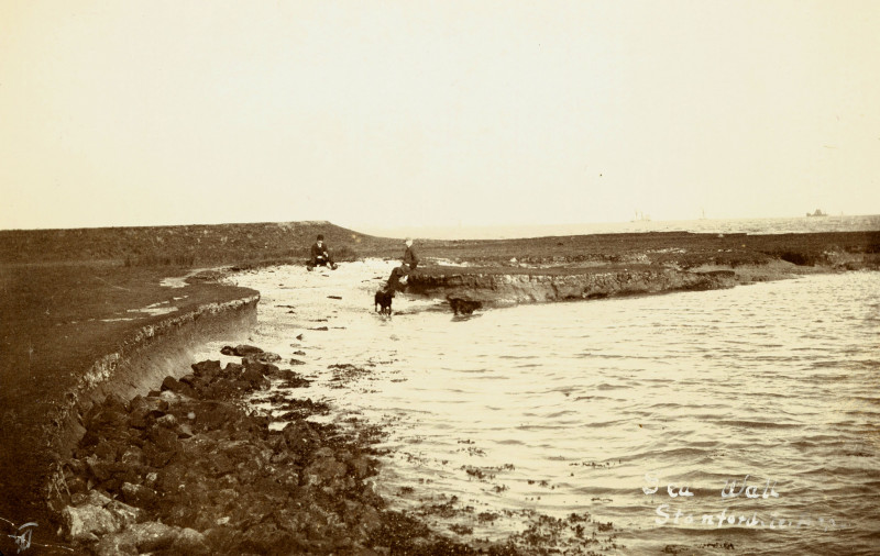 Stanford le Hope Sea Wall Post Card about 1900 Copyright: William George