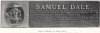 Samuel Dale 1659 to 1739 Tablet Braintree Church