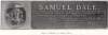 Samuel Dale 1659 to 1739 Tablet Braintree Church 