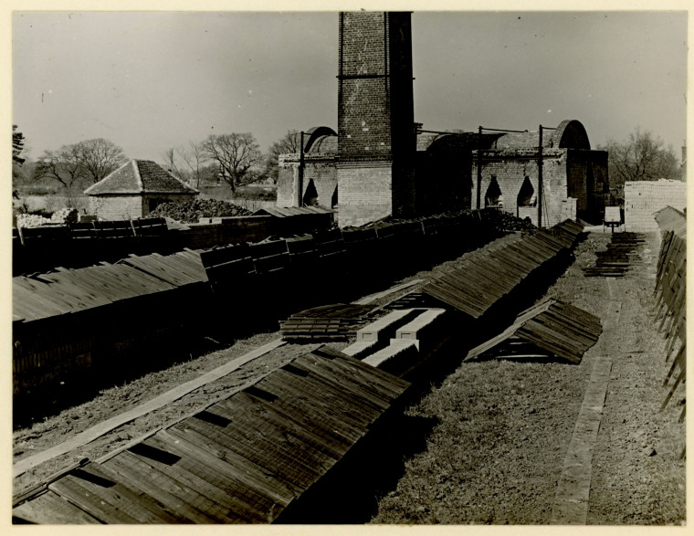 Woodham Mortimer Brick Works Drying Sheds and Kiln 1954 Copyright: W C Gurton Rural Crafts in Essex