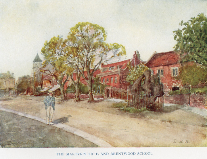 Brentwood Martyrs Tree Brentwood School L Burleigh Bruhl 1915 Copyright: William George