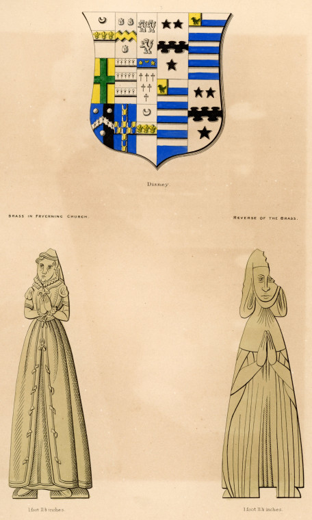 Fryerning Church Brasses Suckling 1845 Copyright: Alfred Suckling Essex Antiquities 1845