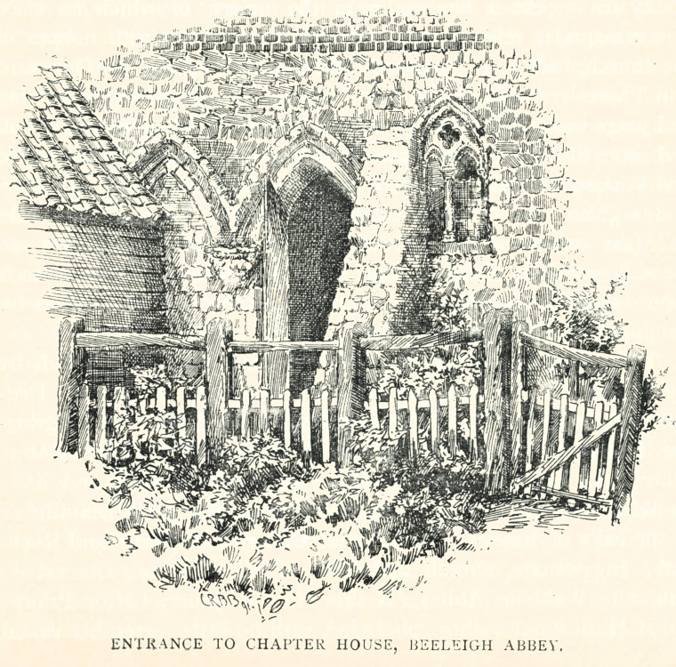 Beeleigh Abbey Chapter House Door 1893 Copyright: Essex Review