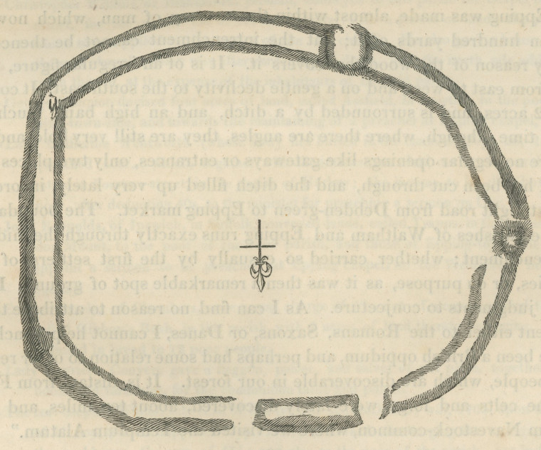 Ambresbury Banks Epping Forest Ogborne 1817 Copyright: Elizabeth Ogborne History of Essex 1817
