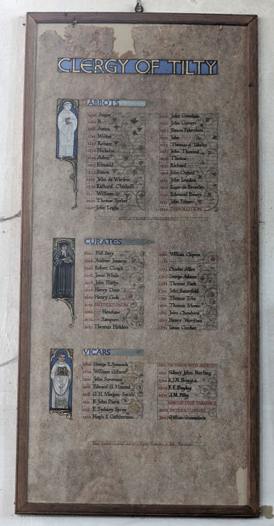 Tilty Church Incumbents Long List 17 June 2025 Copyright: William George