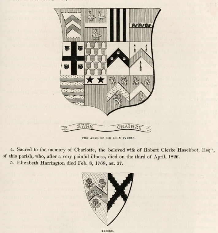 Boreham Church Armorials Church Suckling 1845 Copyright: Alfred Suckling Essex Antiquities 1845