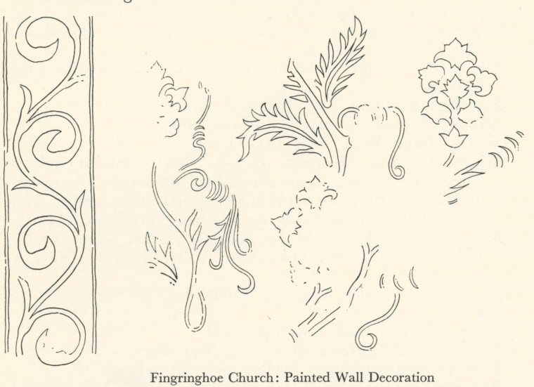 Fingringhoe Church Painted Wall Decoration1938 Copyright: C Montagu Benton Church of St Ouen Fingringoe 1938