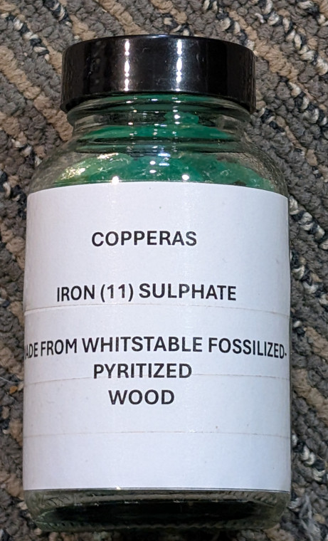 Copperas Iron Sulphate made from pyritized London Clay wood Copyright: Steve Plant