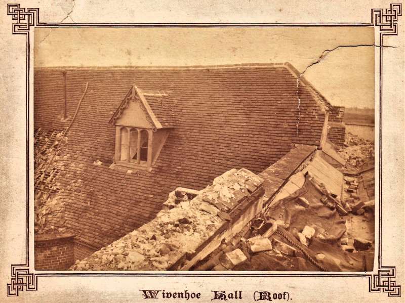 Wivenhoe Hall Roof 1884 Essex Earthquake Photograph Copyright: William George