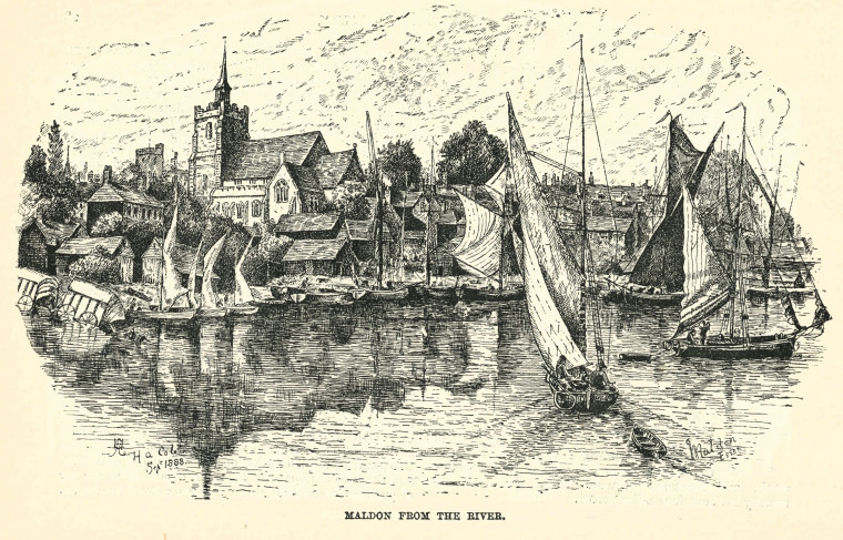 Maldon from the River Essex Holidays Lindley 1898 Copyright: H A Cole 1888