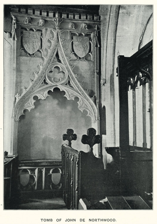 Shalford Church John De Northwood Tomb F Law 1898 Copyright: Florence Law Shalford Church 1898