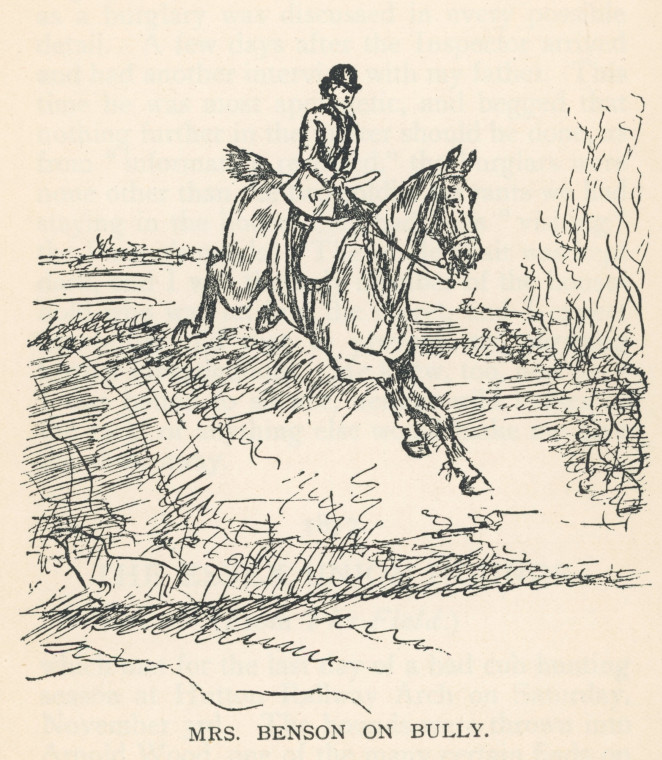 Mrs Benson on Bully Sketch Copyright: Hunting Recollections Miss Tawke 1911