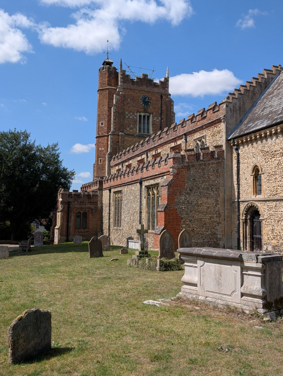 Castle Hedingham Church South Face From Churchyard 8 August 2025 Copyright: William George