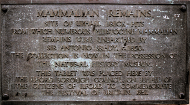 Ilford Essex Uphall Pit Fossils Plaque stolen 2 Copyright: William George