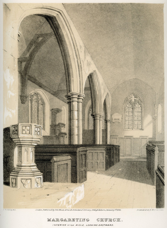 Margaretting Church Interior Suckling 1845 Copyright: Alfred Suckling Essex Antiquities 1845