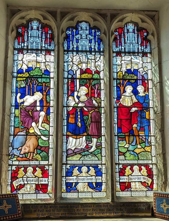 Wendens Ambo Church Three Light Stained Glass Window 2022 Copyright: William George 7 August 2022