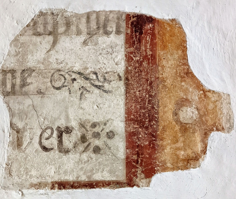 Wendens Ambo Church Painted Wall Plaster Copyright: William George 7 August 2022