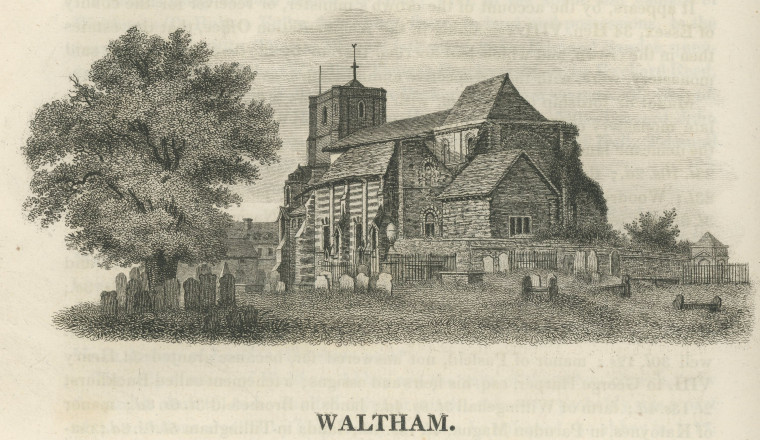 Waltham Church Ogborne 1817 Copyright: Elizabeth Ogborne History of Essex 1817