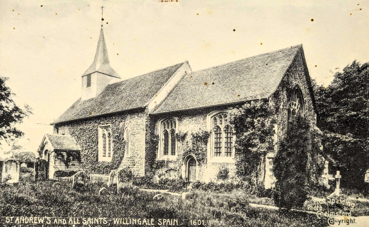 Willingdale Spain St Andrew and All Saints Church Postcard Copyright: William George