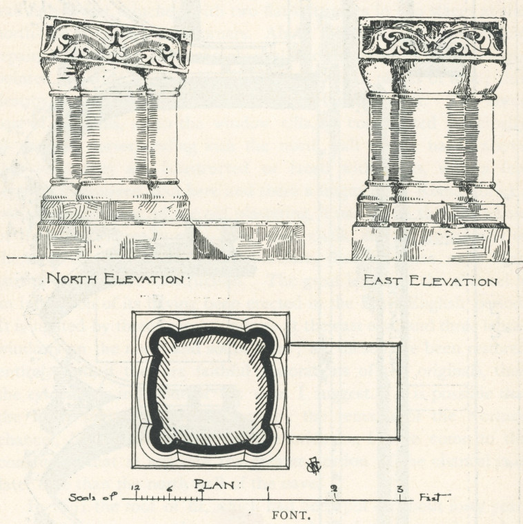 Tillingham Church Font 1893 Copyright: Wykeham Chancellor