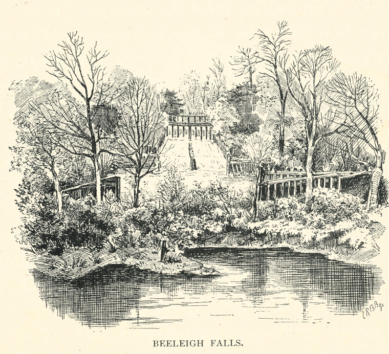 Beeleigh Abbey Falls Barrett 1892 Copyright: C R B Barrett Essex Highways 1892