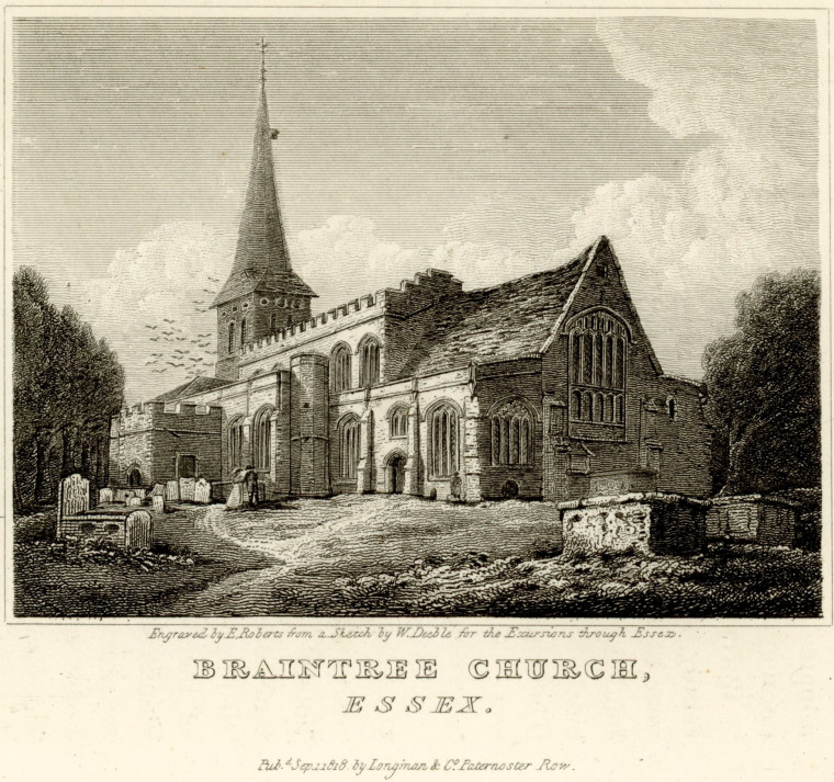 Braintree Church Excursions through Essex 1819 Copyright: William George