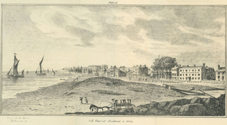 Southend South East View of Town 1824 Gentleman Copyright: Southend Guide by a Gentleman 1824