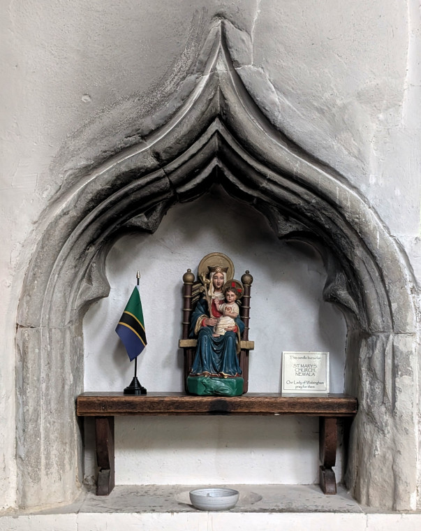 Bocking Church Interior Piscina and statue 7 October 2025 Copyright: William George
