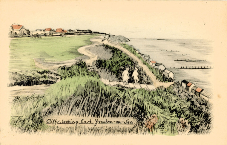 Frinton on Sea Cliffs Looking East 1983 Copyright: William George