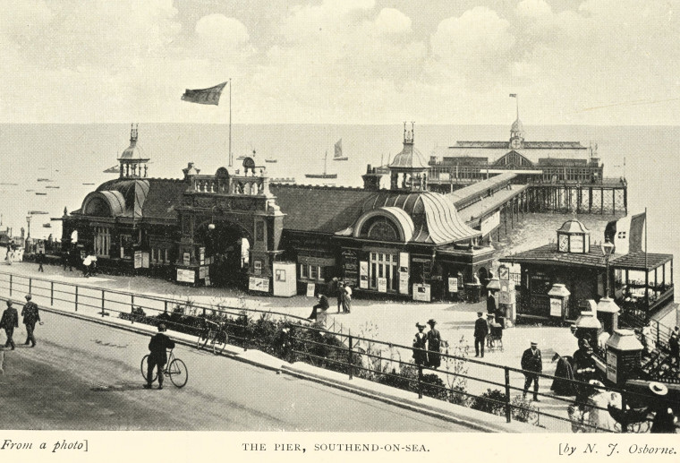 Southend Pier N J Osborne 1910 Copyright: T Northcott Spurll Southend 1910