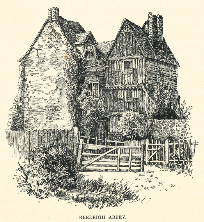 Beeleigh Abbey Barrett 1892 Copyright: C R B Barrett Essex Highways 1892