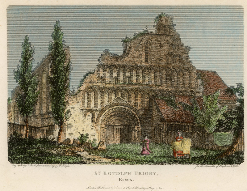 Colchester St Botolph Priory coloured print Copyright: William George