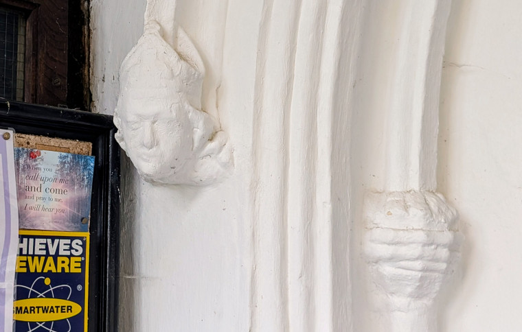 Gosfield Church Corbel with Mitre 21 March 2025 Copyright: William George