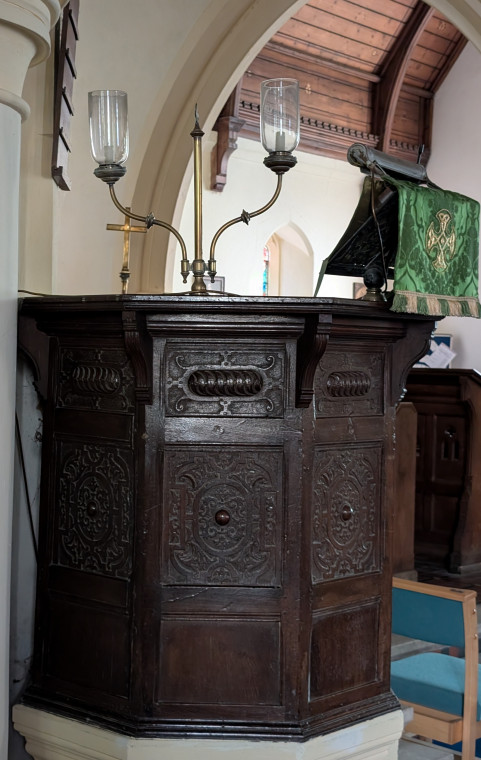 Matching Church Pulpit and Lamps 9th August 2025 Copyright: William George