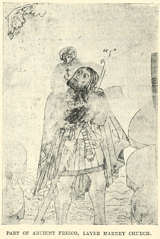 Layer Marney Church Fresco Lindley 1898 Copyright: Essex Holidays Lindley 1898