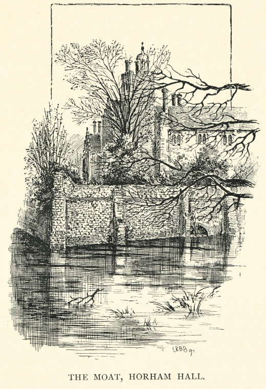 Horham Hall Moat Barrett 1892 Copyright: C R B Barrett Essex Highways 1892
