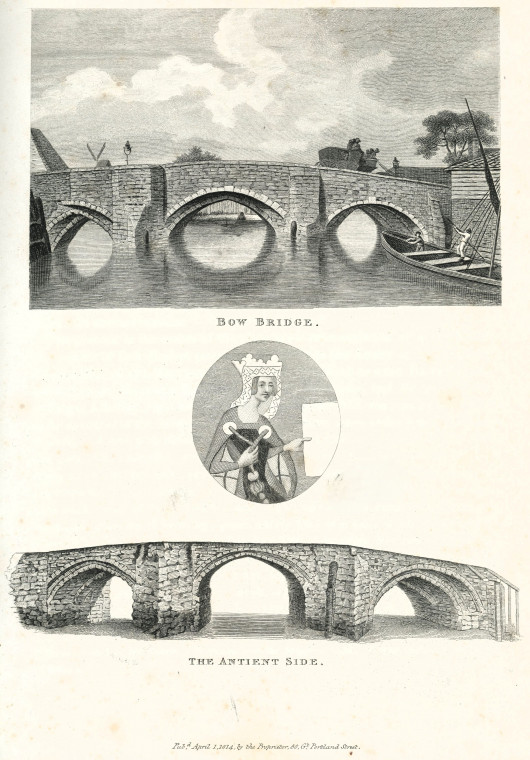 Bow Bridge West Ham Ogborne 1817 Copyright: Elizabeth Ogborne History of Essex 1817