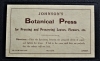 Johnson's Botanical Press circa 1920s label 
