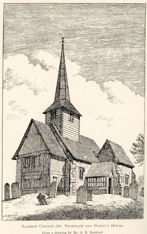 Laindon Church line drawing Bamford Copyright: A B Bamford