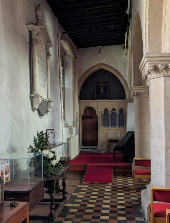 Castle Hedingham Church North Aisle Looking East 8 August 2025 Copyright: William George