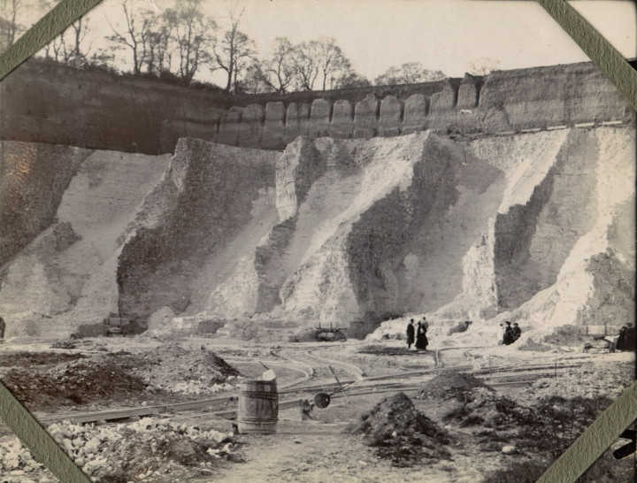 Grays Quarry EFC visit 1910 T. Reader Cliff Face Copyright: William George