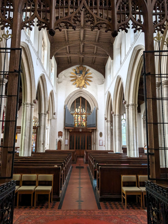 Bocking Church Interior looking westwards 7 October 2025 Copyright: William George