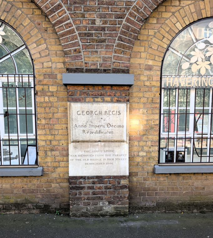 Romford George II Bridge Plaque 3 April 2025 Copyright: William George