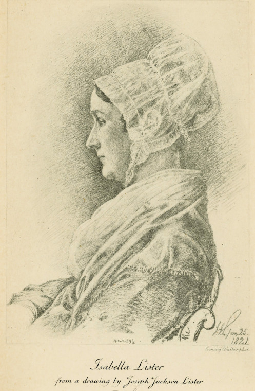 Isabella Lister in 1821 Copyright: Joseph Jackson Lister in Godlee 1918