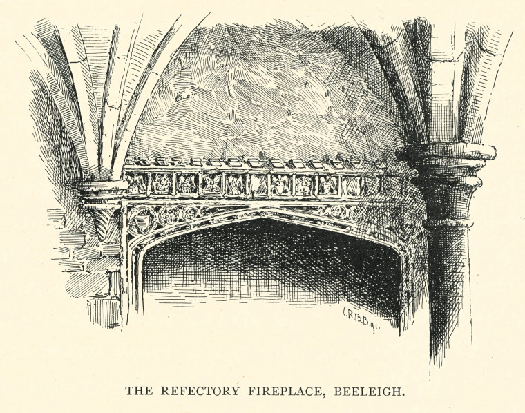 Beeleigh Abbey Refectory Chimney Barrett 1892 Copyright: C R B Barrett Essex Highways 1892
