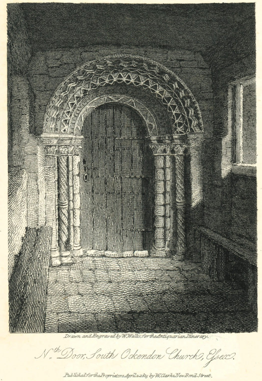 South Ockendon Church North Porch W Wallis 1815 Copyright: W Wallis