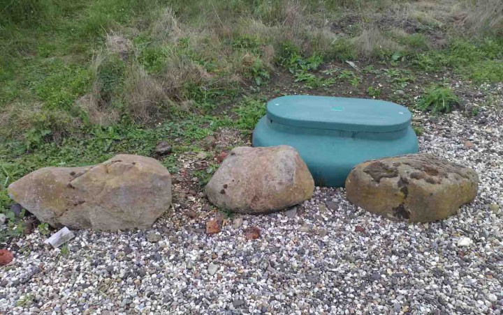 Three sarsen stones near the Pinnock Stone Copyright: Mike Howgate
